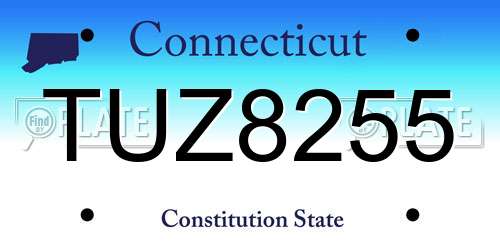 TUZ8255 Connecticut License Plate