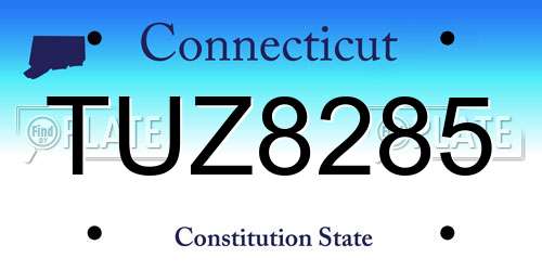 TUZ8285 Connecticut License Plate