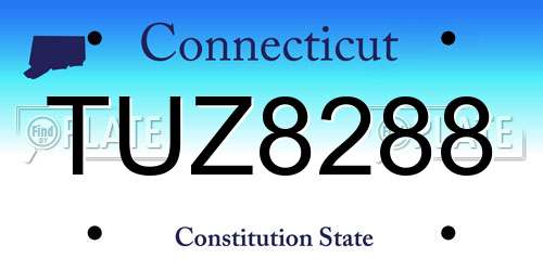 TUZ8288 Connecticut License Plate