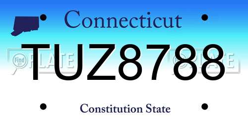 TUZ8788 Connecticut License Plate