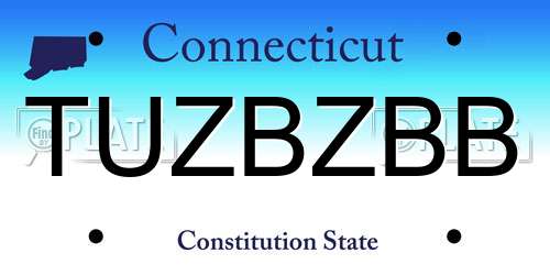TUZBZBB Connecticut License Plate