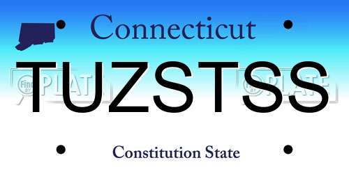 TUZSTSS Connecticut License Plate