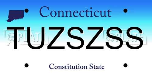 TUZSZSS Connecticut License Plate
