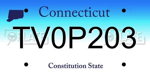 TV0P203 Connecticut License Plate