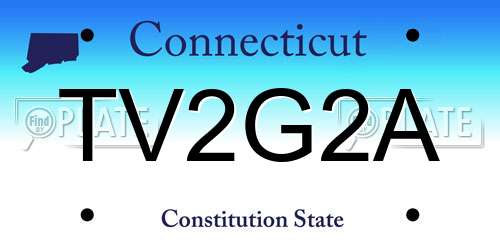 TV2G2A Connecticut License Plate