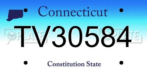 TV30584 Connecticut License Plate