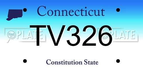 TV326 Connecticut License Plate