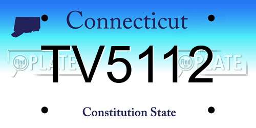 TV5112 Connecticut License Plate