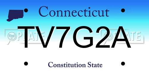 TV7G2A Connecticut License Plate