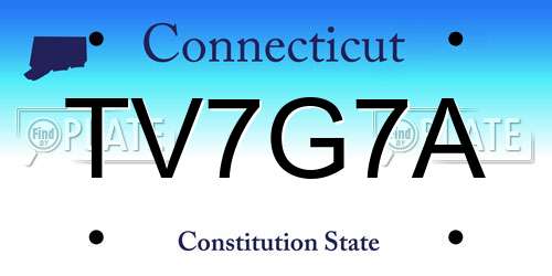 TV7G7A Connecticut License Plate