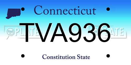 TVA936 Connecticut License Plate