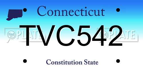 TVC542 Connecticut License Plate