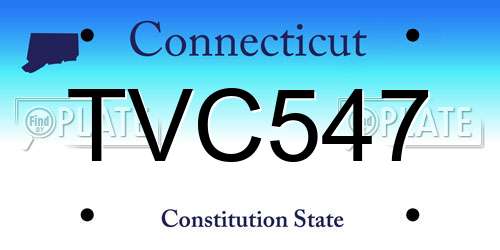 TVC547 Connecticut License Plate