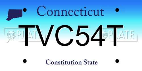 TVC54T Connecticut License Plate