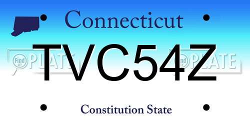 TVC54Z Connecticut License Plate