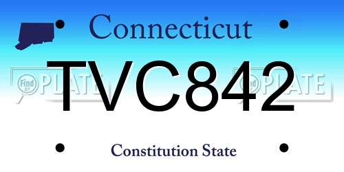 TVC842 Connecticut License Plate
