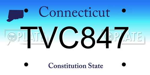 TVC847 Connecticut License Plate