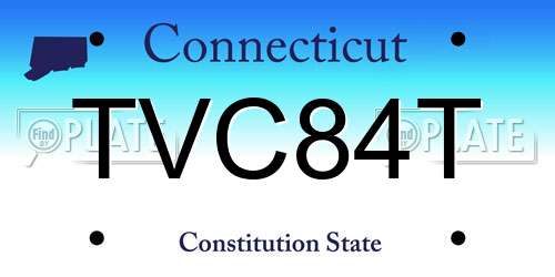 TVC84T Connecticut License Plate