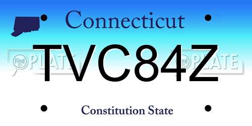 TVC84Z Connecticut License Plate