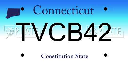 TVCB42 Connecticut License Plate