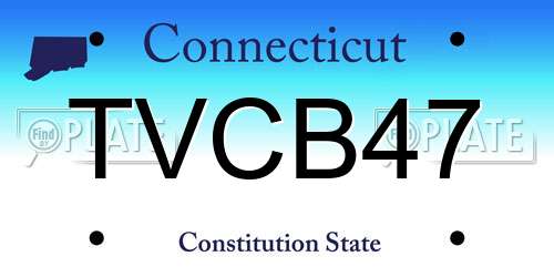 TVCB47 Connecticut License Plate