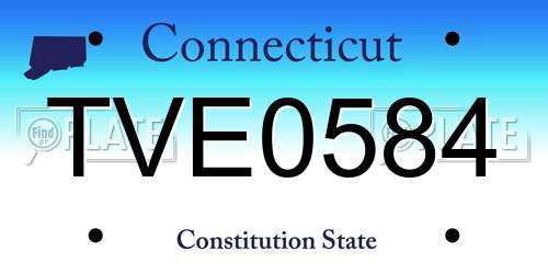 TVE0584 Connecticut License Plate