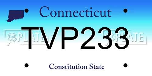 TVP233 Connecticut License Plate