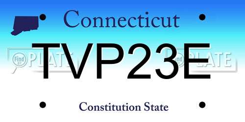 TVP23E Connecticut License Plate