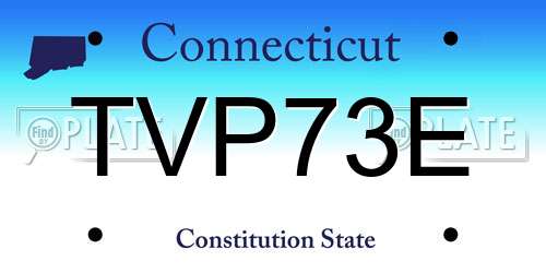 TVP73E Connecticut License Plate