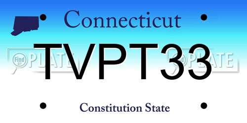 TVPT33 Connecticut License Plate