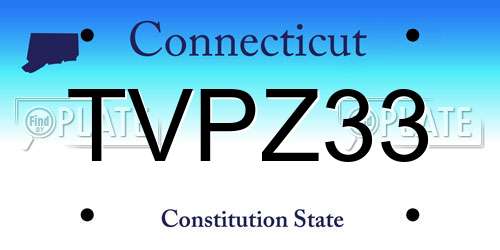 TVPZ33 Connecticut License Plate
