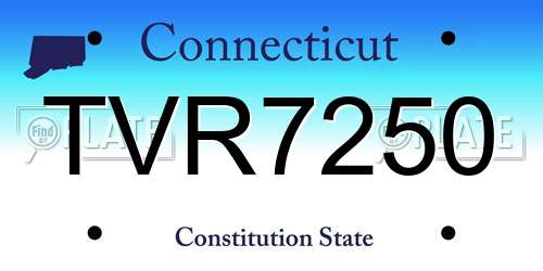 TVR7250 Connecticut License Plate