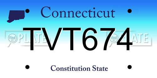TVT674 Connecticut License Plate