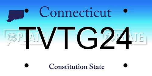 TVTG24 Connecticut License Plate
