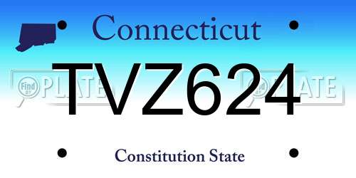 TVZ624 Connecticut License Plate