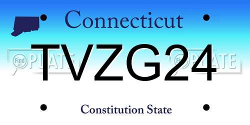 TVZG24 Connecticut License Plate