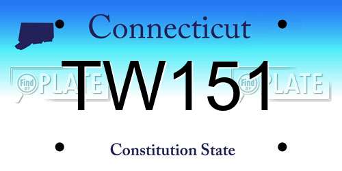 TW151 Connecticut License Plate