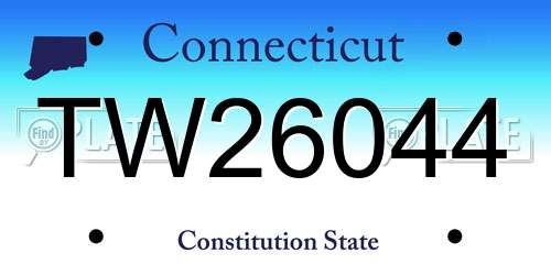 TW26044 Connecticut License Plate