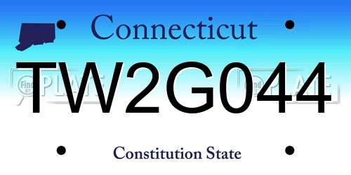 TW2G044 Connecticut License Plate