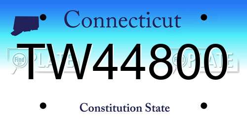 TW44800 Connecticut License Plate