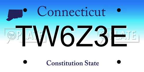 TW6Z3E Connecticut License Plate
