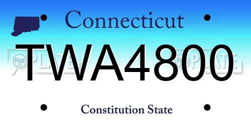 TWA4800 Connecticut License Plate