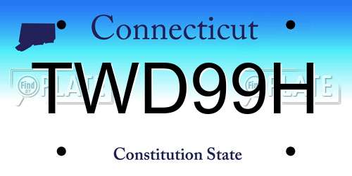 TWD99H Connecticut License Plate