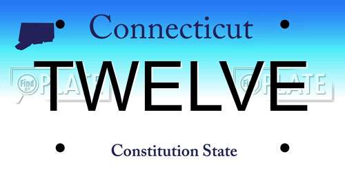 TWELVE Connecticut License Plate