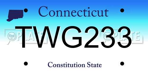 TWG233 Connecticut License Plate