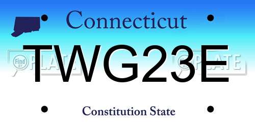 TWG23E Connecticut License Plate