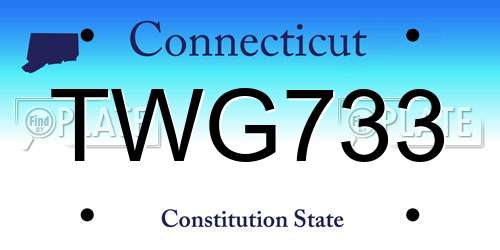 TWG733 Connecticut License Plate