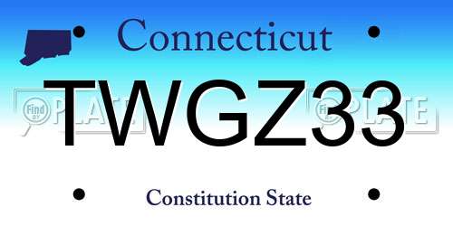 TWGZ33 Connecticut License Plate