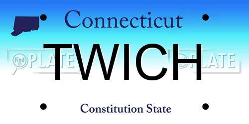 TWICH Connecticut License Plate
