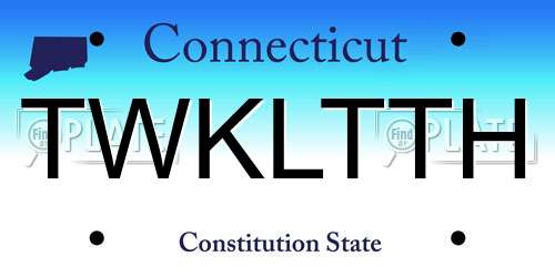 TWKLTTH Connecticut License Plate